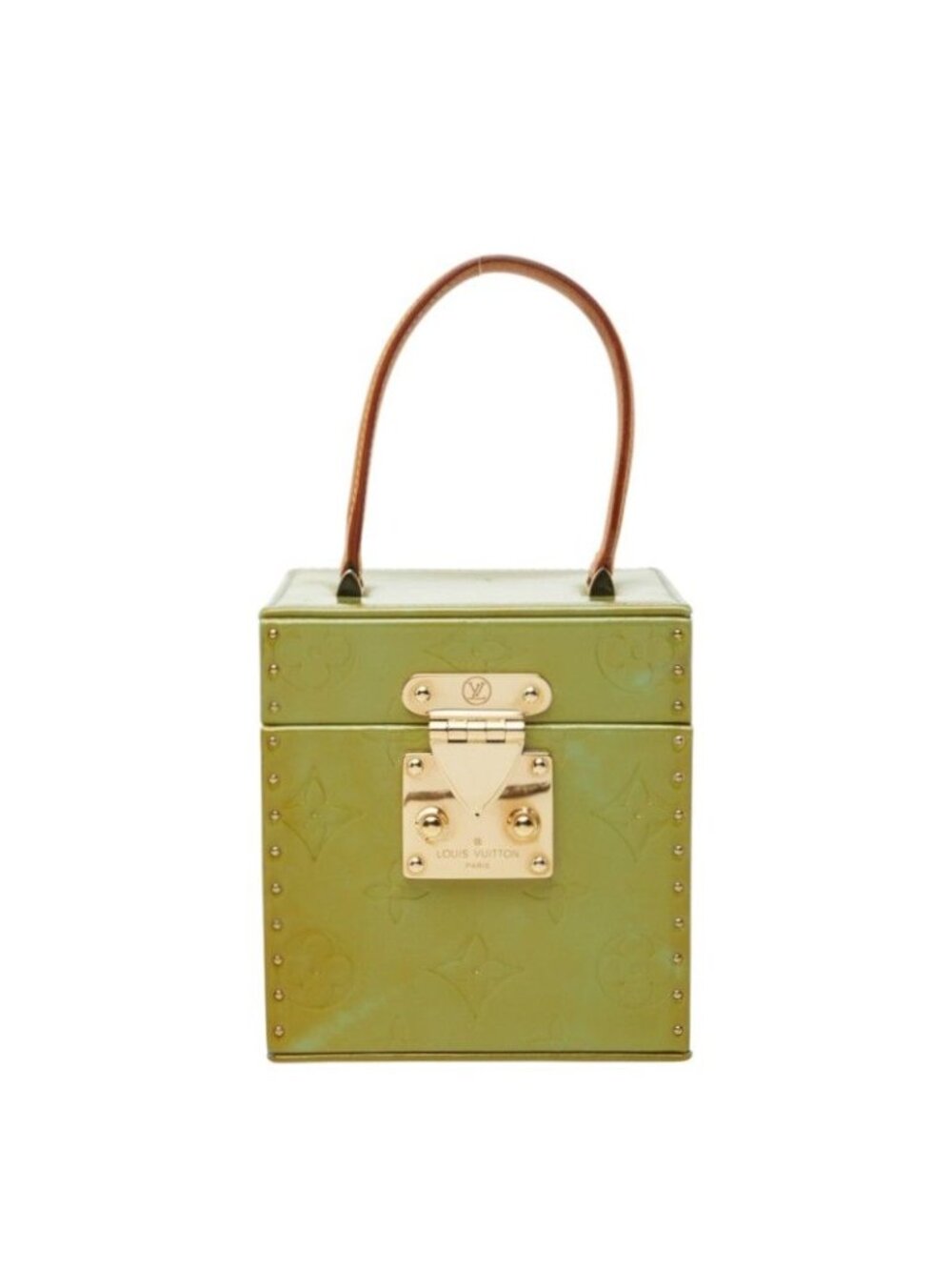 Louis Vuitton Monogram Vernis Bleecker Handbag Vanity Bag Makeup Box Green